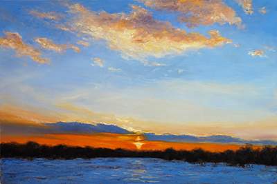 Winter Sunset in Skillman, 23x30