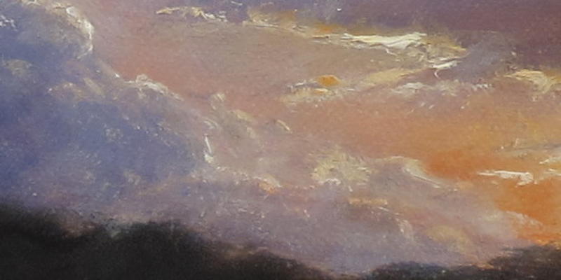 I95 Sunset – Sunset over Interstate 95 near Lawrenceville, NJ, painting by Joe Kazimierczyk