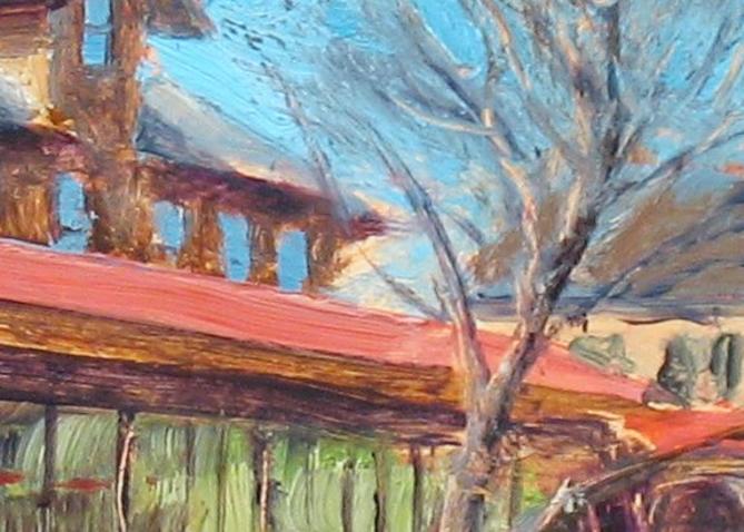 Lambertville Station in Winter – The Lambertville Station in winter, with the Delaware and Raritan Canal in the foreground, painting by Joe Kazimierczyk