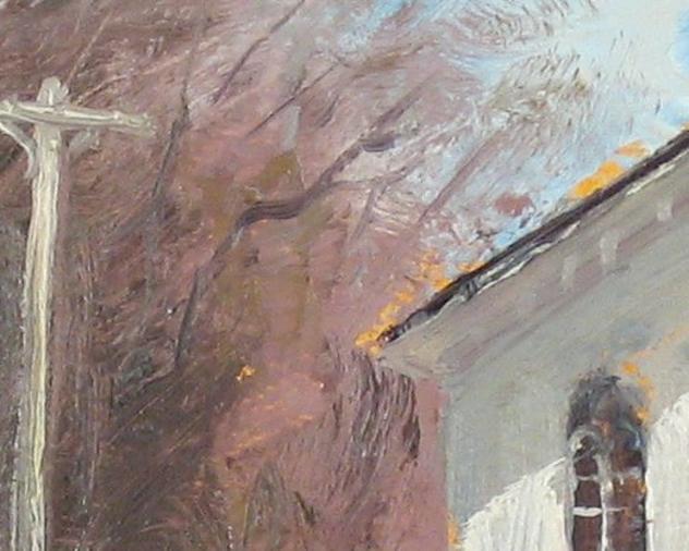 Stockton Church – First Baptist Church, Stockton, NJ, painting by Joe Kazimierczyk